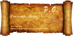 Parragh Oros névjegykártya